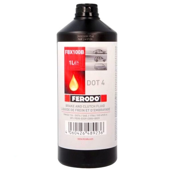 Рідина гальмівна DOT 4 1л DOT4 1L (6 X 1L) ТОЧКА КИПІННЯ 240°C FERODO (FBX100B) Ferodo фото 2