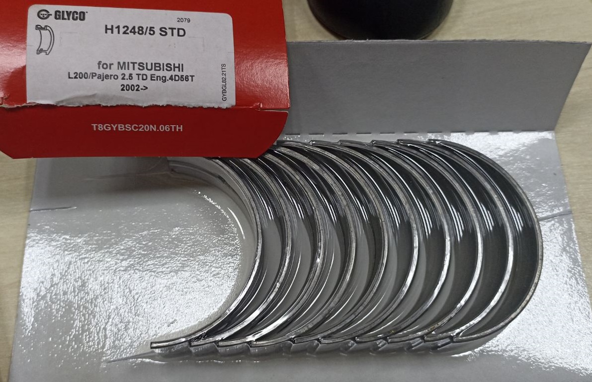 Вкладиші HYUNDAI/MITSUBISHI 4D56T БЕЗ НАПІВКІЛЕЦЬ GLYCO (H1248/5 STD) Glyco фото 2