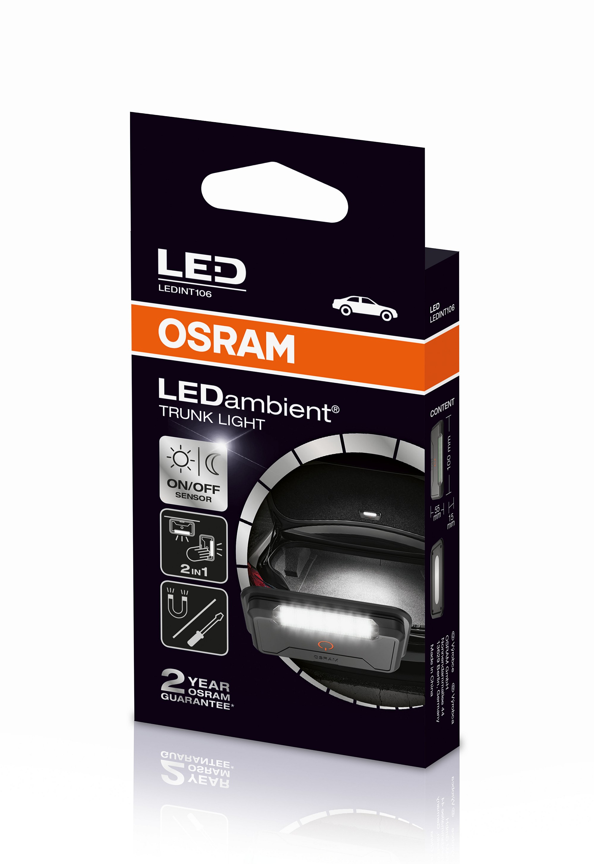 Ліхтар акумуляторний LEDAMBIENT® TRUNK LIGHT / 3.7V / 30W / 6000K / 40 LM / МАЄ ДАТЧИК OSRAM (LEDINT106) osram фото 2