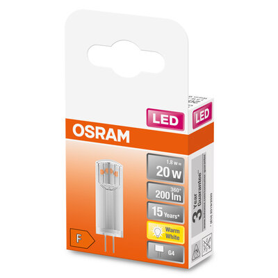 LED лампа побутова (8543709000) G4 LED STAR PIN20 1.8W/827 2700K 12V 200 LM F D13*36 / WARM WHITE OSRAM (4058075431966) osram фото 2