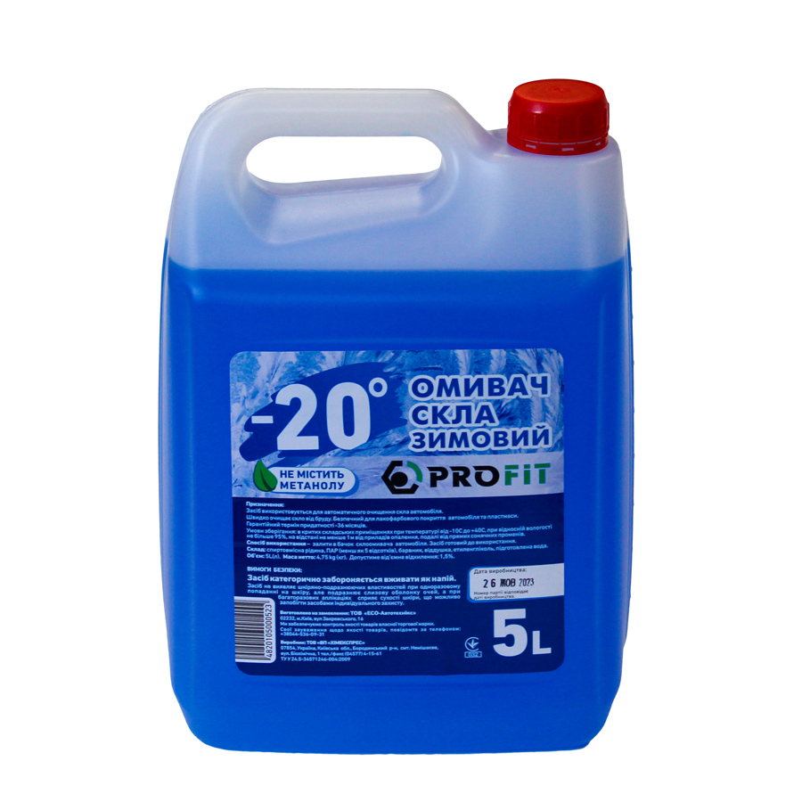 Склоомивач зимовий -20°C 5л ГОТОВИЙ ДО ВИКОРИСТАННЯ -20°C 5L PROFIT (SCREENWASH -20 5L) Profit фото 2