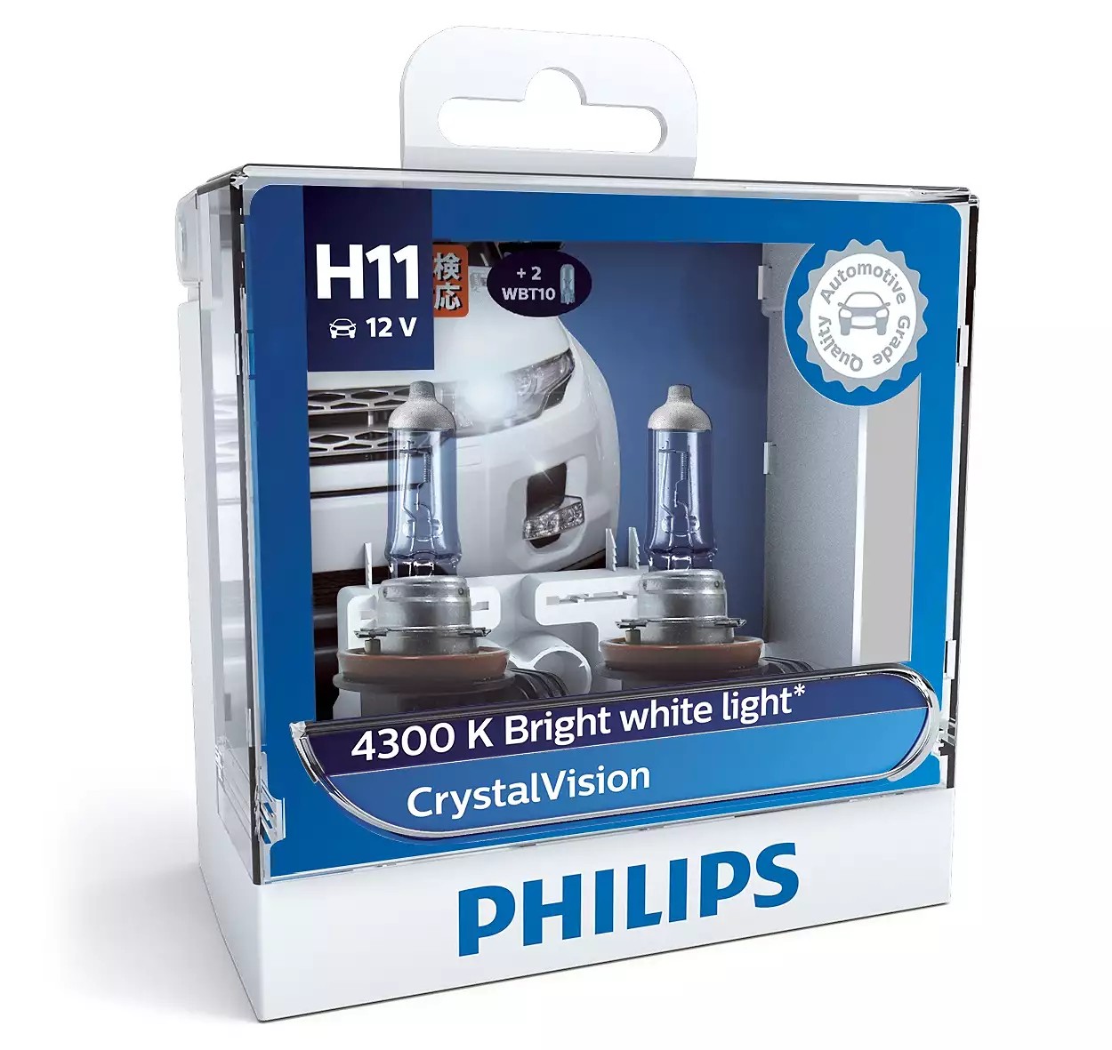 Автолампа галогенова 55W H11 12V 55W 4300K PGJ19-2 / CRISTALVISION - З КОЛБОЮ БЛАКИТНОГО К PHILIPS (12362CVSM) Philips фото 2