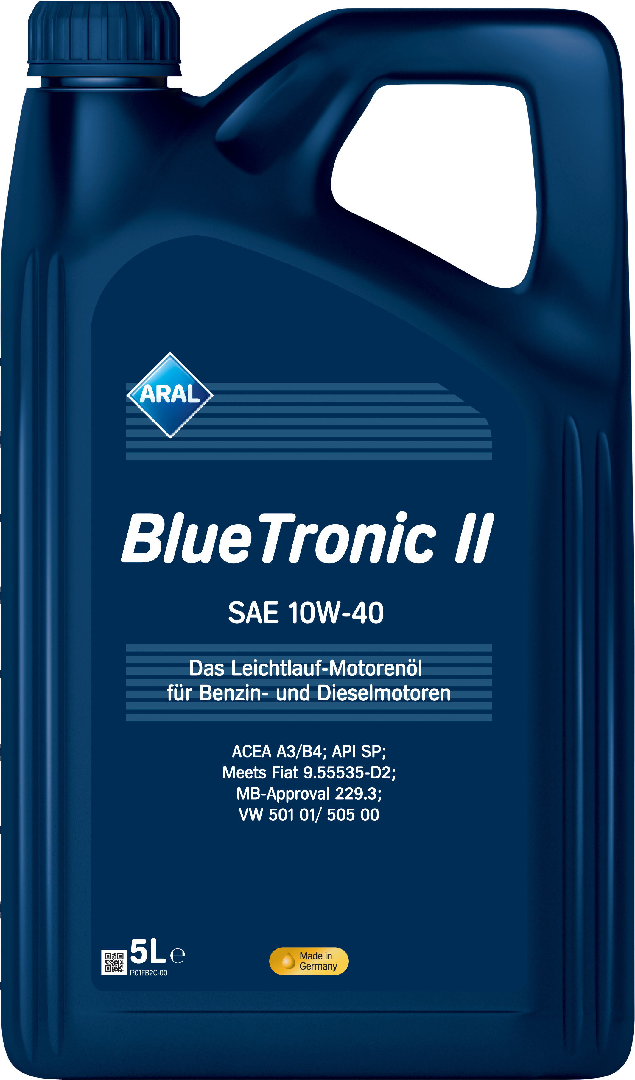 Олива моторна BlueTronic II 10W-40 5л BLUETRONIC II 10W-40 4X5 L ARAL (10W40 BL TRII 5L) Aral фото 2