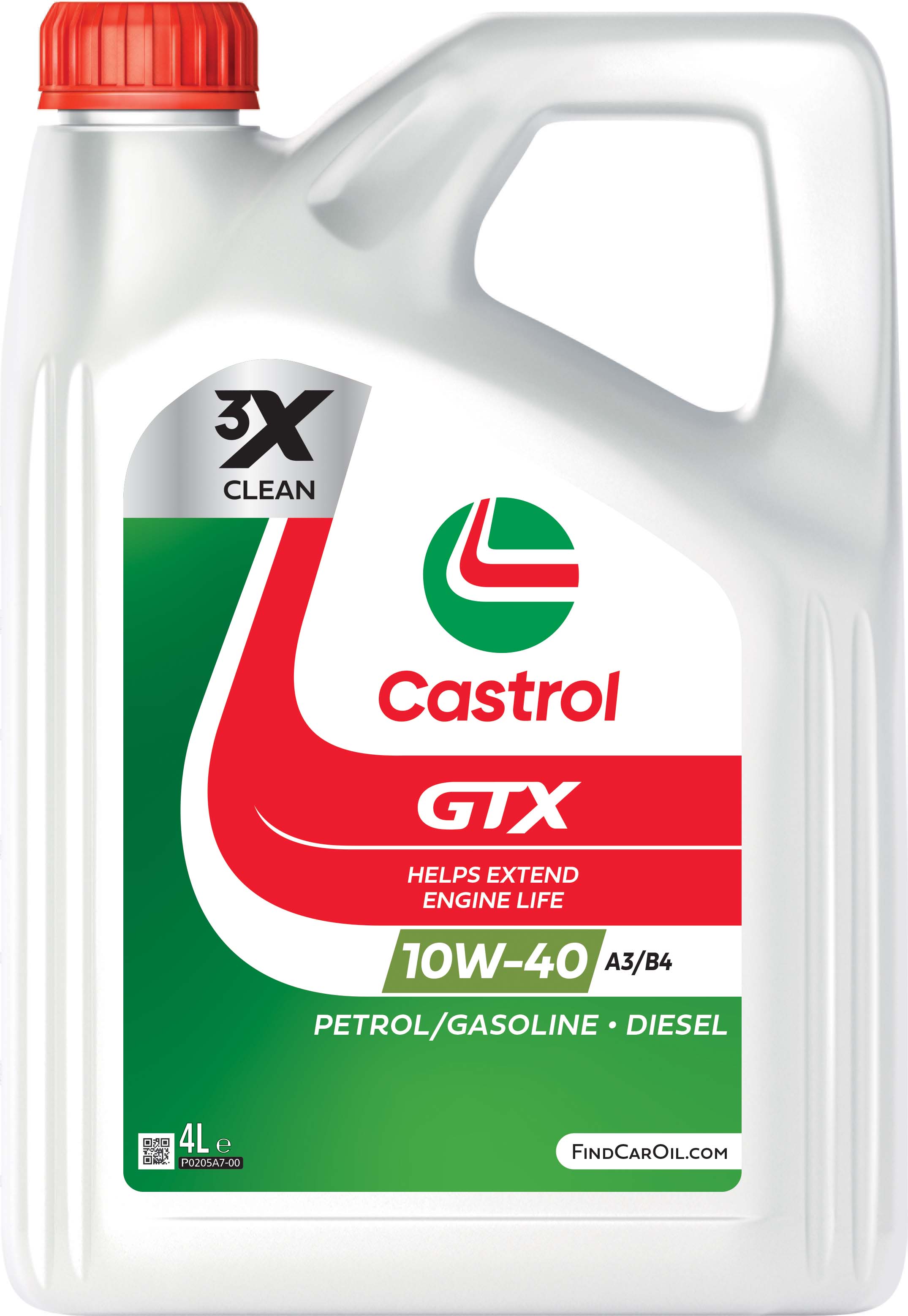 Олива моторна GTX 10W-40 4л GTX 10W40 A3/B4 4Х4L CASTROL (10W40 GTX A3B4 4L) Castrol фото 2