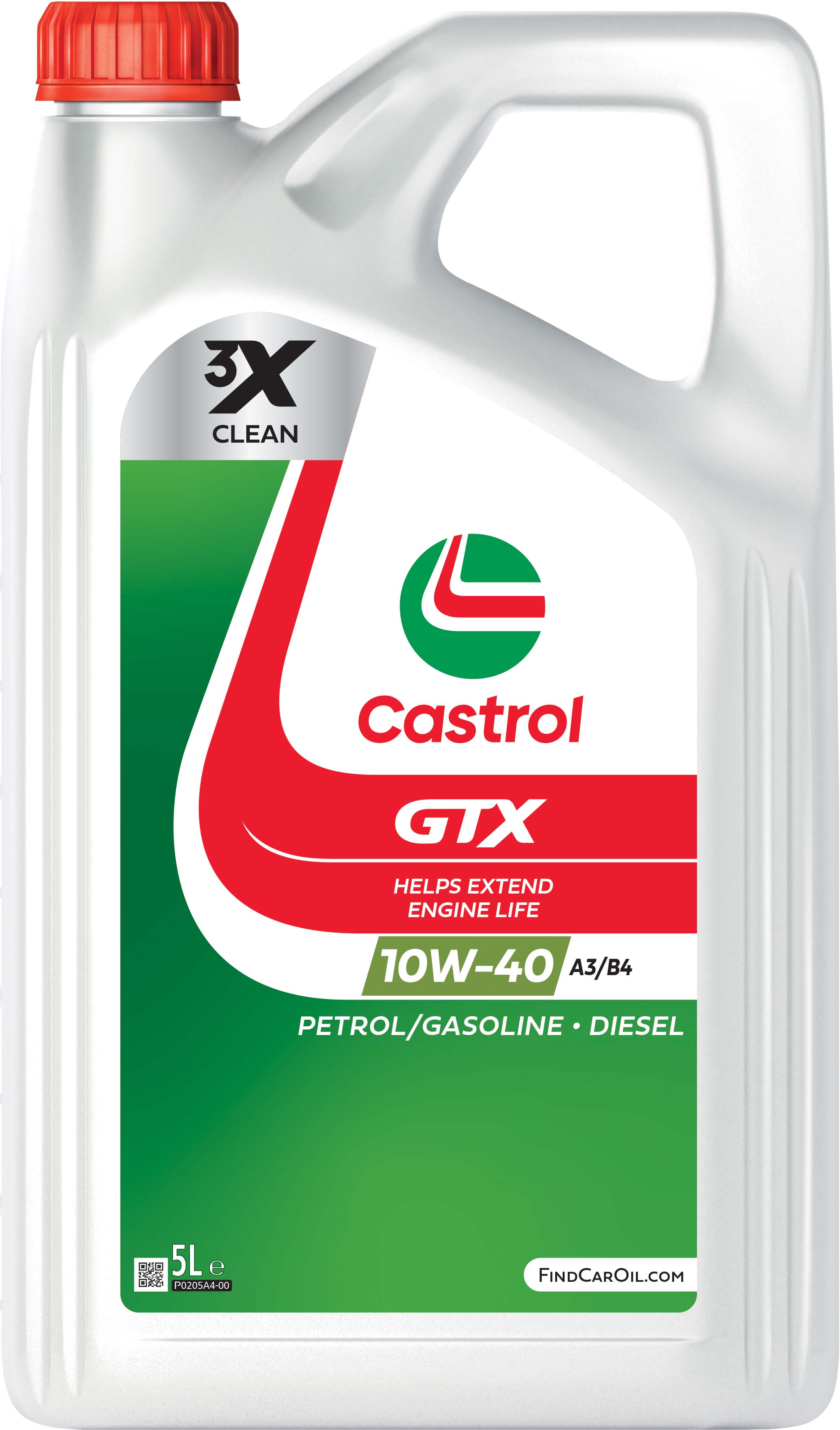 Олива моторна GTX 10W-40 5л GTX 10W40 A3/B4 4Х5L CASTROL (10W40 GTX A3B4 5L) Castrol фото 2