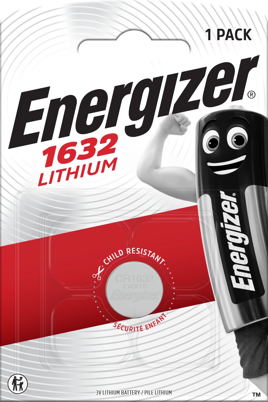 Батарейка CR1632 - 3.0V LITHIUM (16.0 X 3.2)/1 шт. блістер ENERGIZER Energizer фото 2
