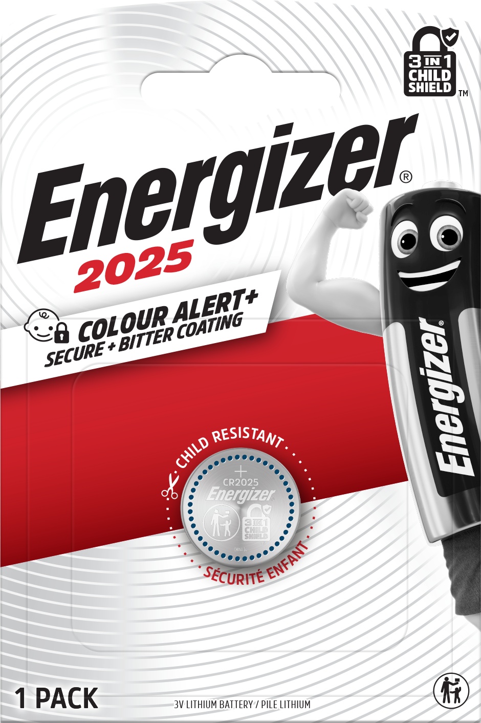 Батарейка CR2025 - 3.0V LITHIUM (20.0 X 2.5)/1 шт. блістер ENERGIZER Energizer фото 2