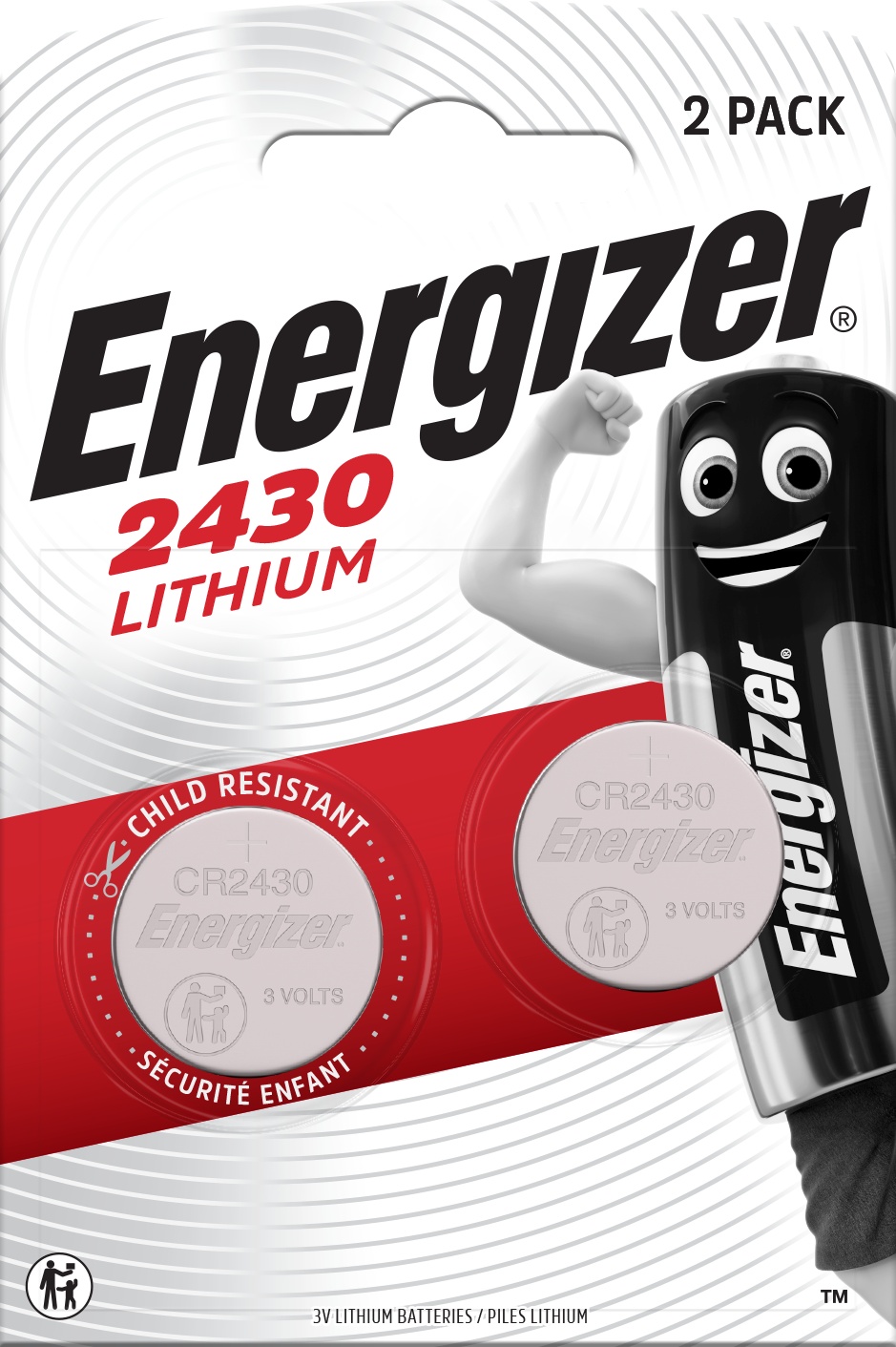 Батарейка CR2430 - 3.0V LITHIUM (24.5 X 3.0)/2 шт. блістер ENERGIZER Energizer фото 2