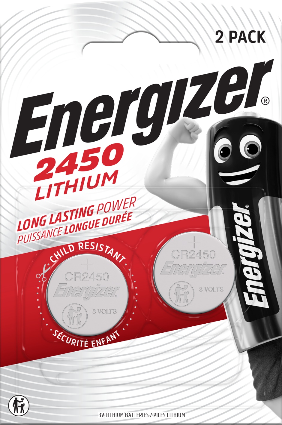 Батарейка CR2450 - 3.0V LITHIUM (24.5 X 5.0)/2 шт. блістер ENERGIZER Energizer фото 2