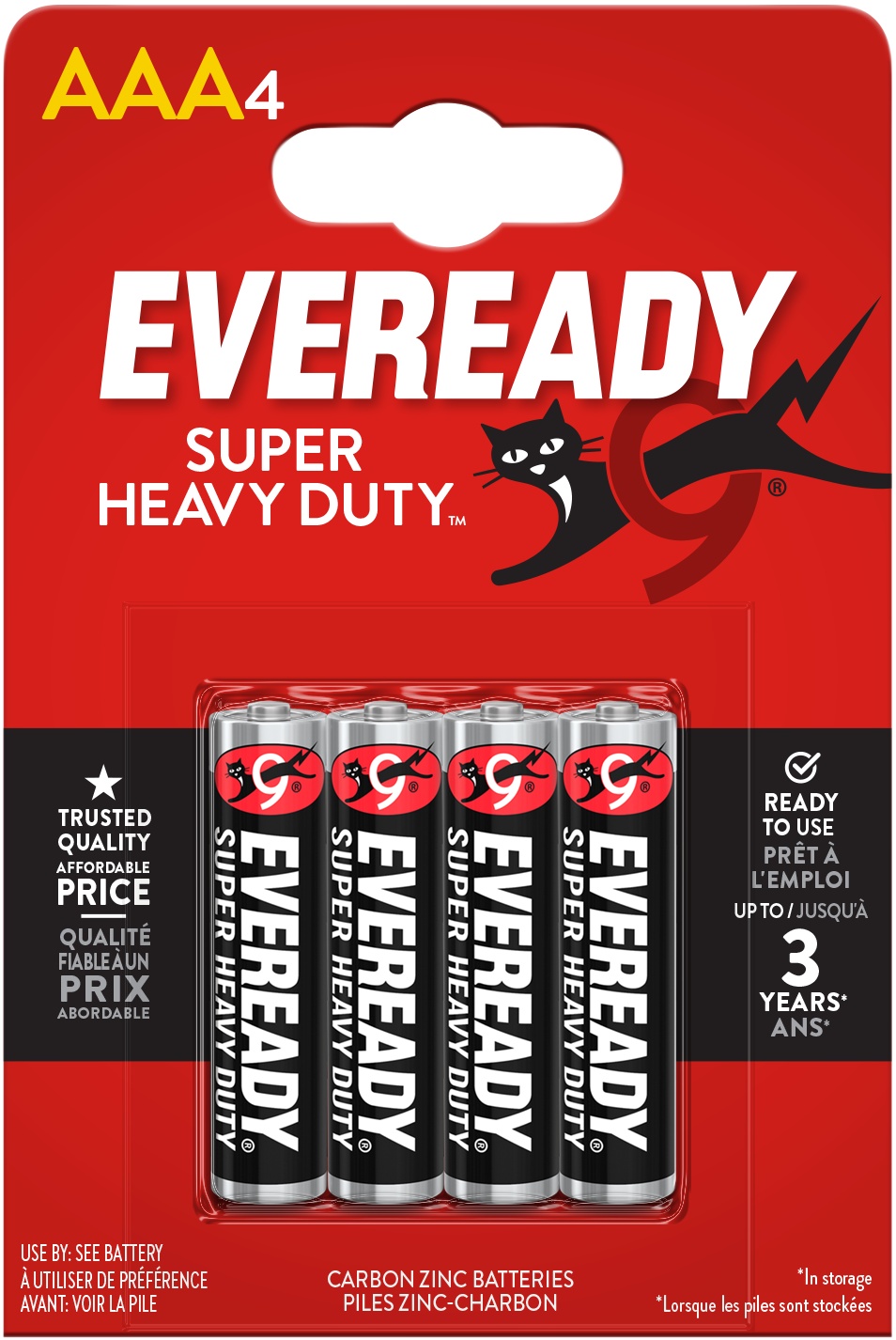 Батарейка LR03 AAA - EVEREADY SUPER HEAVY DUTY 1.5V / 4 шт. бліст ENERGIZER (LR03EVSHD) Energizer фото 2