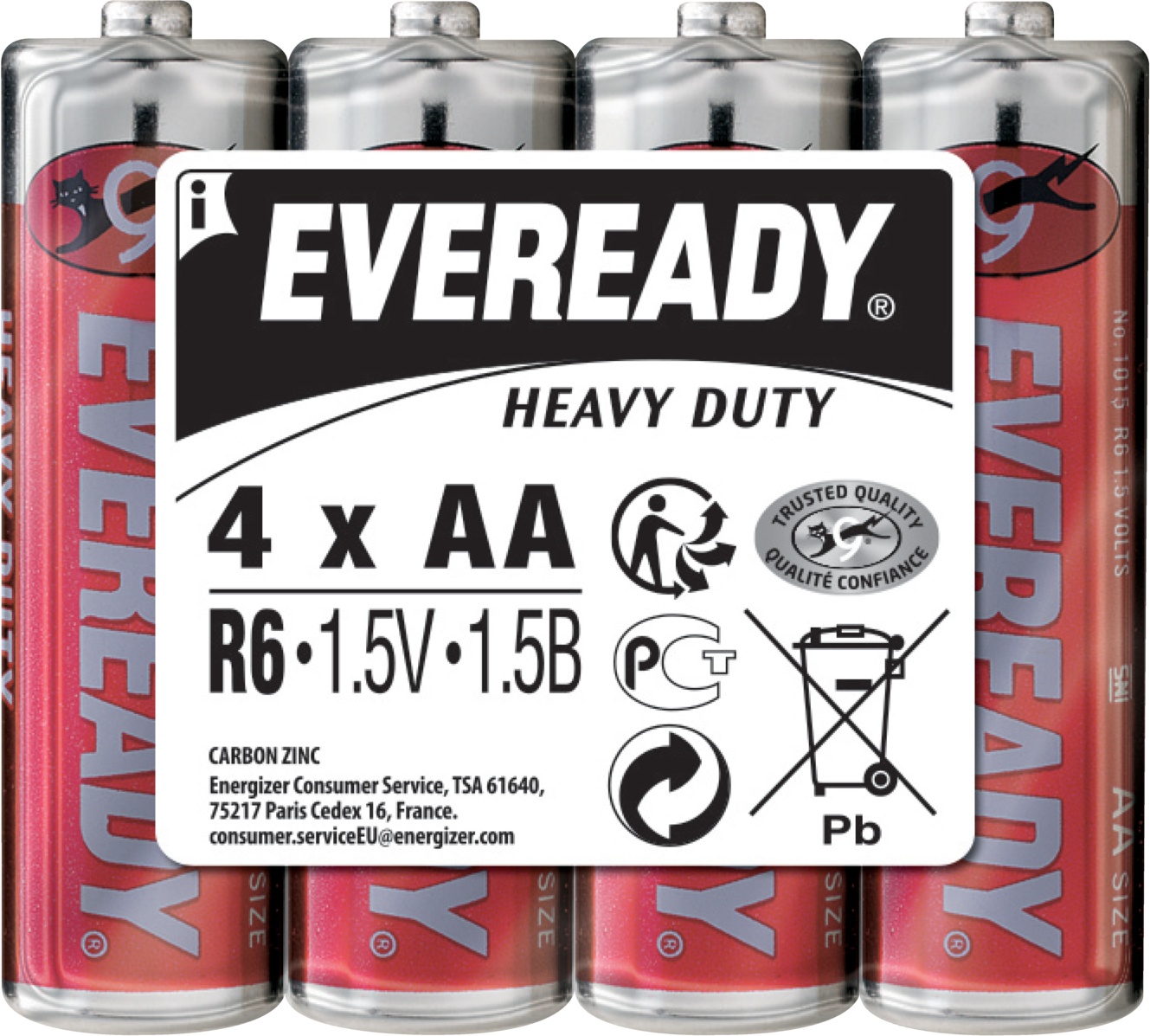 Батарейка LR6 AA - EVEREADY HEAVY DUTY 1.5V / 4 шт. блістер / кра ENERGIZER (LR6EVHD) Energizer фото 2