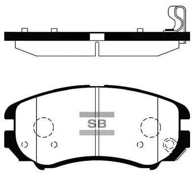Колодки гальмівні дискові HYUNDAI TUCSON (JM) 2.0 2004.06- HI-Q (SP1202) HI-Q фото 2