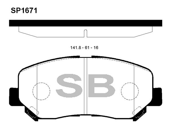 Колодки гальмівні дискові MAZDA CX-5 (KE, GH) 2.5 2011.11-2017.02 HI-Q (SP1671) HI-Q фото 2