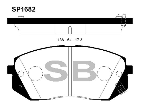 Колодки гальмівні дискові KIA SPORTAGE IV (QL, QLE) 1.6 2015.01- HI-Q (SP1682) HI-Q фото 2