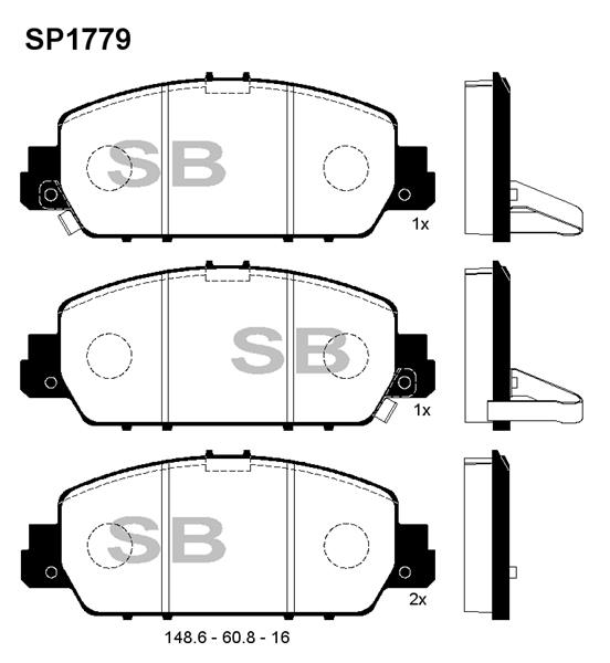 Колодки гальмівні дискові HONDA HR-V (RU) 1.5 2014.11- HI-Q (SP1779) HI-Q фото 2