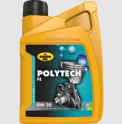 Олива моторна PolyTech FE 0W-20 1л 1 L BOTTLE KROON-OIL POLYTECH FE 0W-20 KROON OIL (37568) Kroon Oil фото 2