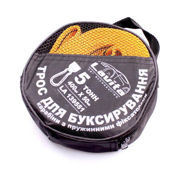 Трос буксирувальний 5Т 4М*50 мм поліпропілен з карабіном сумка 24Ш LAVITA (139551) Lavita фото 2