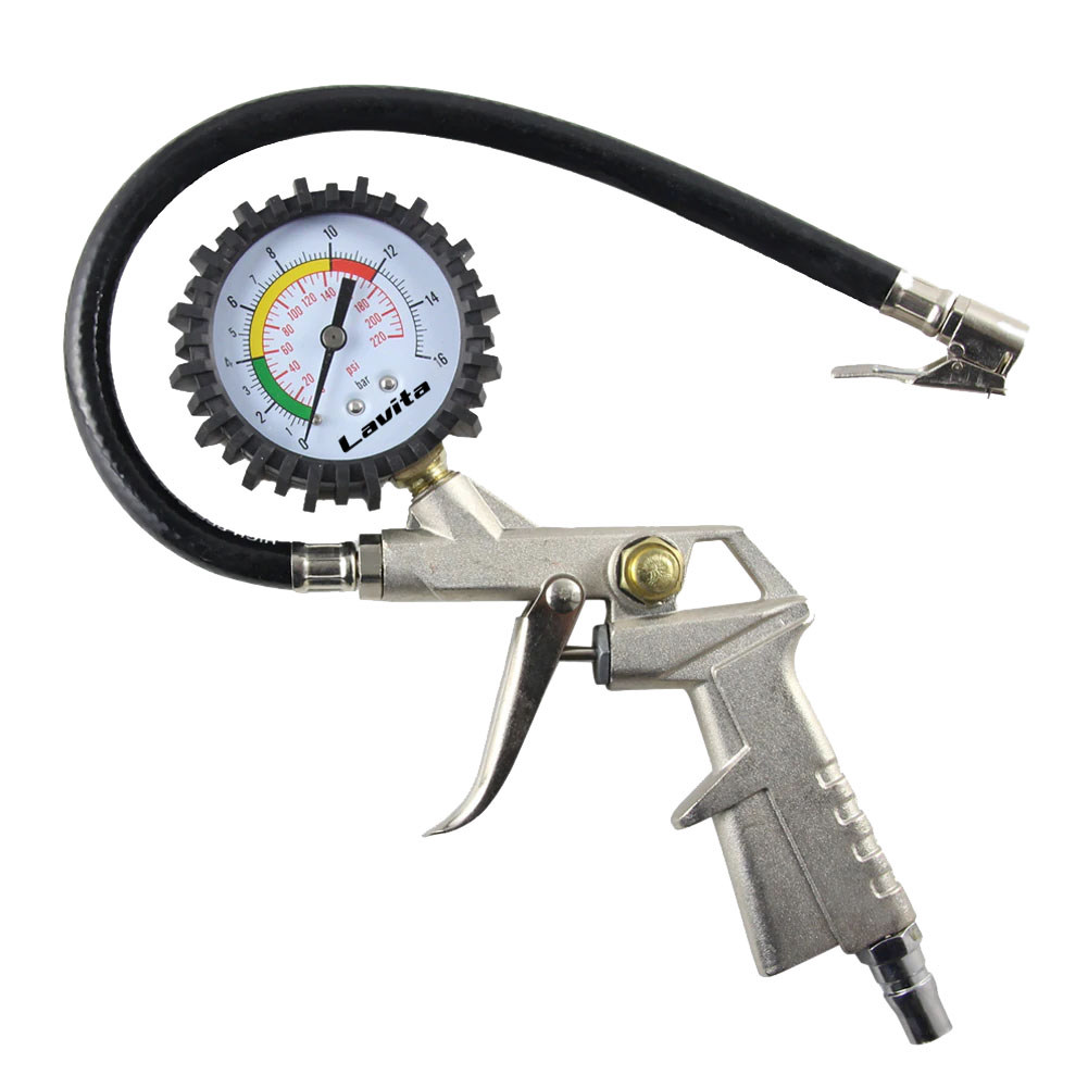 Пневматичний пістолет з манометром ДЛЯ ПІДКАЧКИ ШИН, 0-12АТМ, З'ЄДНАННЯ EURO 1/4", 50 ШТ/УП LAVITA (PM1001) Lavita фото 2