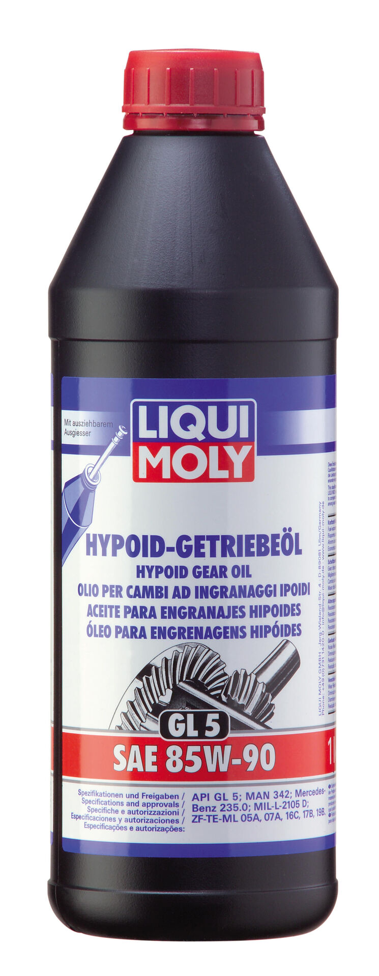 Олива в міст 85W90 Hypoid-Getriebeoil (1L) (GL-5/MB 235.0/ZF TE-ML 21A/16C/17B/19B) (1035 = 1956) Liqui Moly фото 9