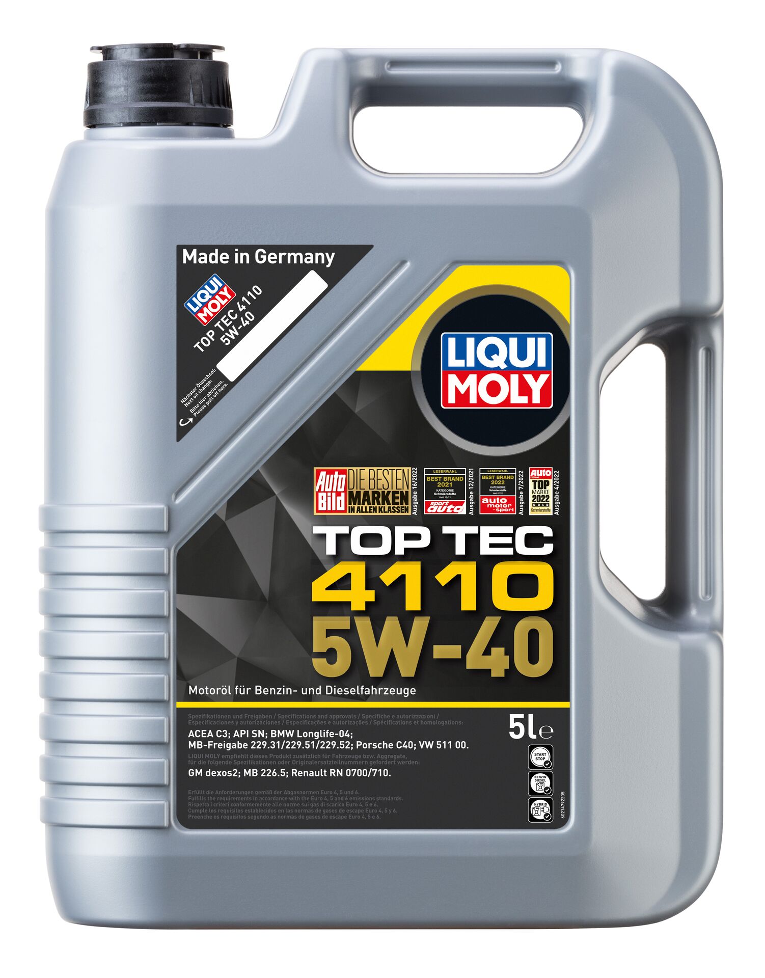 ОЛИВА МОТОРНА TOP TEC 4110 5W-40 5Л LIQUI MOLY (21479) Liqui Moly фото 2