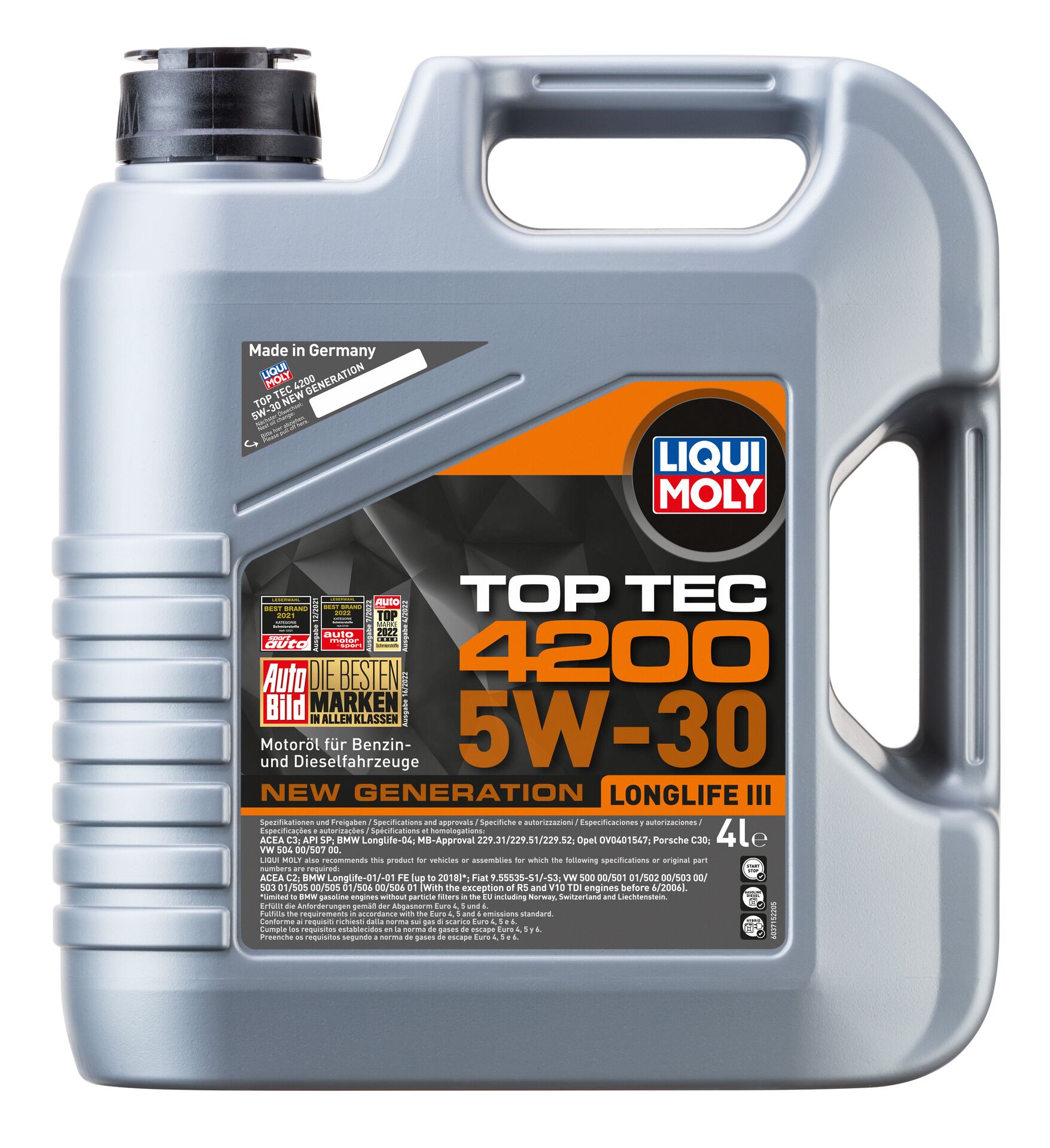 Олива моторна TOP TEC 4200 5W-30 NEW GENERATION 4Л LIQUI MOLY (3715) Liqui Moly фото 2