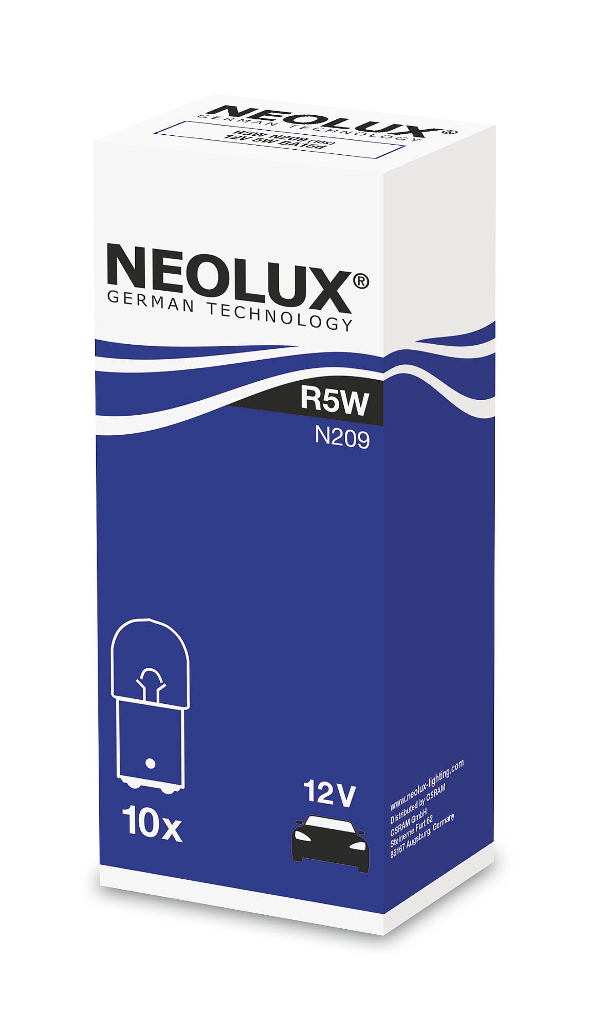 Автолампа 5W R5W 12V 5W BA15D/2 КОНТАКТА/КРАТН. X10 NEOLUX (N209) Neolux фото 2