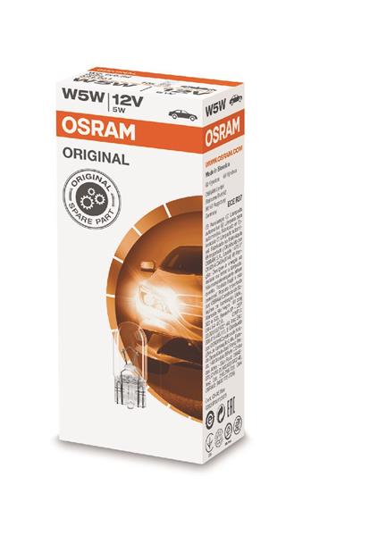 Автолампа 5W W5W 12V W2,1X9,5D/КРАТН. X10 OSRAM (2825) osram фото 2