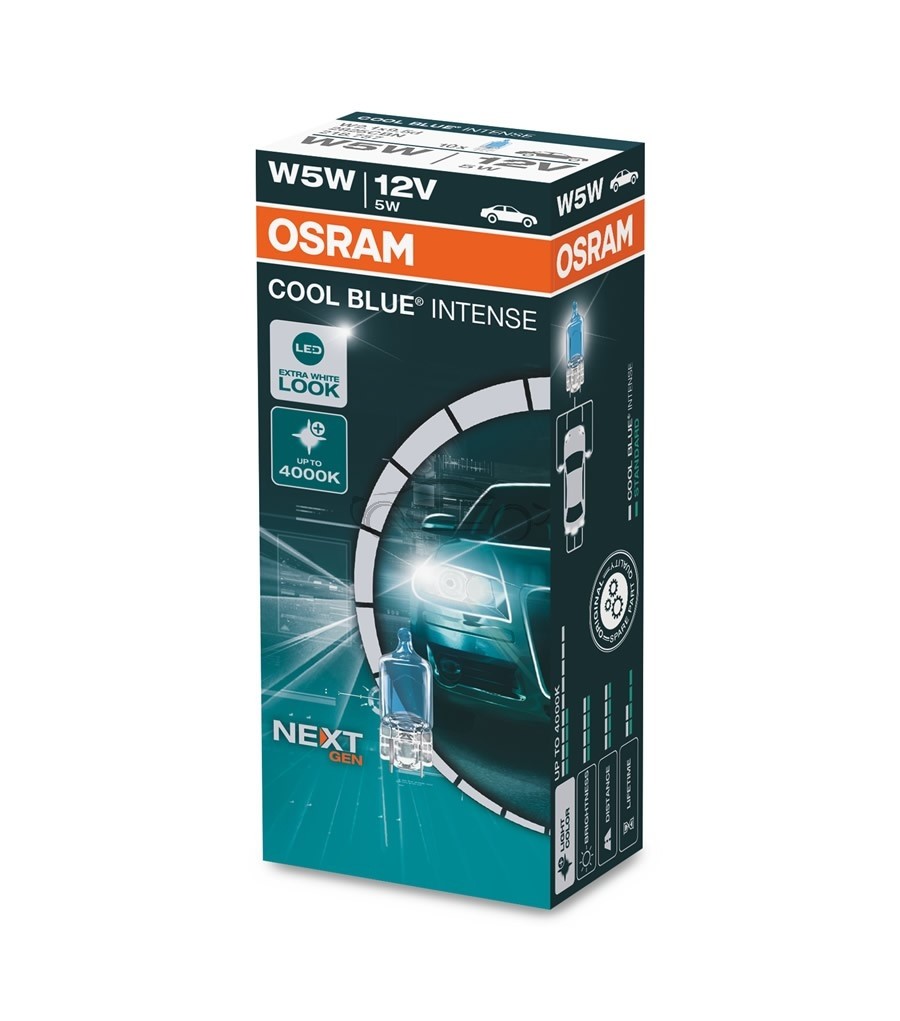 Автолампа 5W W5W 12V 4000K W2,1X9,5D / COOL BLUE INTENSE NEXT GEN БІЛЬШ НАСИЧЕ OSRAM (2825CBN) osram фото 2