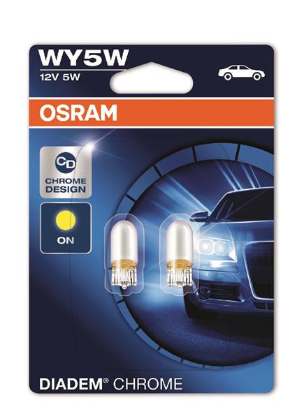 Автолампа 5W WY5W 12V W2,1X9,5D/(DIADEM CHROME) ХРОМОВАНА/2ШТ. BLISTER OSRAM (2827DC-02B) osram фото 2