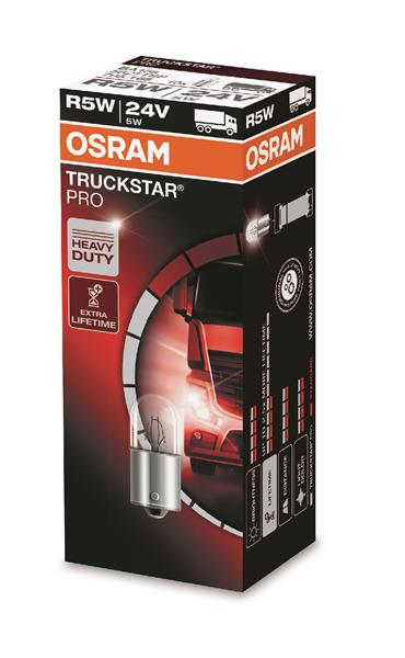 Автолампа 5W R5W 24V 5W BA15S / TRUCKSTAR PRO + 100% БІЛЬШЕ СВІТЛА / КРАТН. X1 OSRAM (5627TSP) osram фото 2