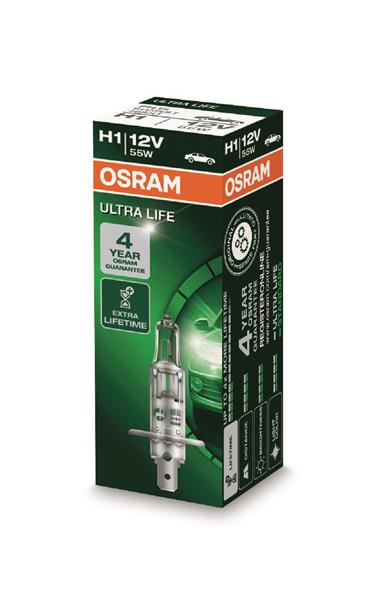 Автолампа галогенова 55W H1 12V 55W P14,5S / ULTRA LIFE - В 4 РАЗИ ЗБІЛЬШЕНО СТРОК СЛУЖБИ OSRAM (64150ULT) osram фото 2
