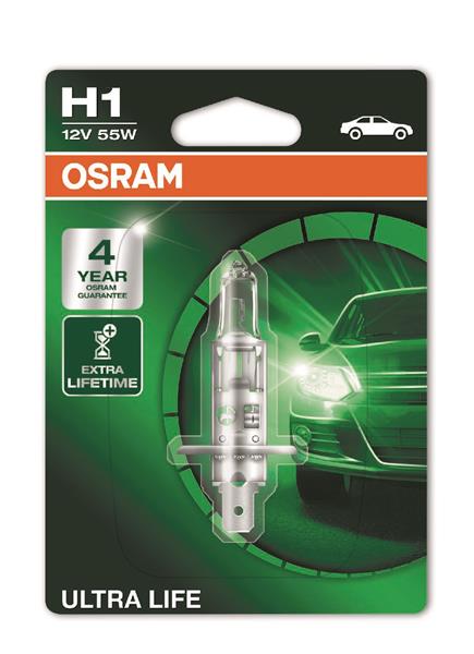 Автолампа галогенова 55W H1 12V 55W P14,5S / ULTRA LIFE - В 4 РАЗИ ЗБІЛЬШЕНО СТРОК СЛУЖБИ OSRAM (64150ULT-01B) osram фото 2