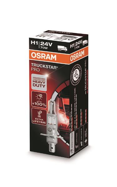 Автолампа галогенова 70W H1 24V 70W P14.5S/TRUCKSTAR PRO - НА 100% БІЛЬШЕ СВІТЛА OSRAM (64155TSP) osram фото 2