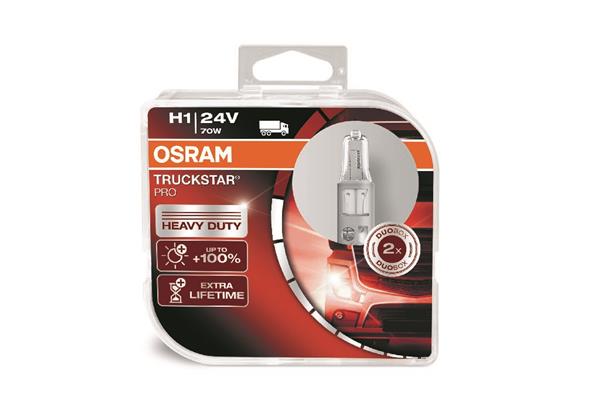 Автолампа галогенова 70W H1 24V 70W P14.5S/TRUCKSTAR PRO + 100% БІЛЬШЕ СВІТЛА/2ШТ. BOX OSRAM (64155TSP-HCB) osram фото 2