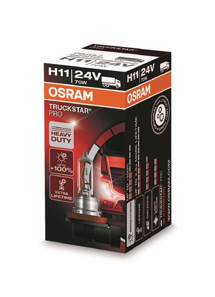 Автолампа галогенова 70W H11 24V 70W PGJ19-2/TRUCKSTAR PRO - НА 100% БІЛЬШЕ СВІТЛА OSRAM (64216 TSP) osram фото 2