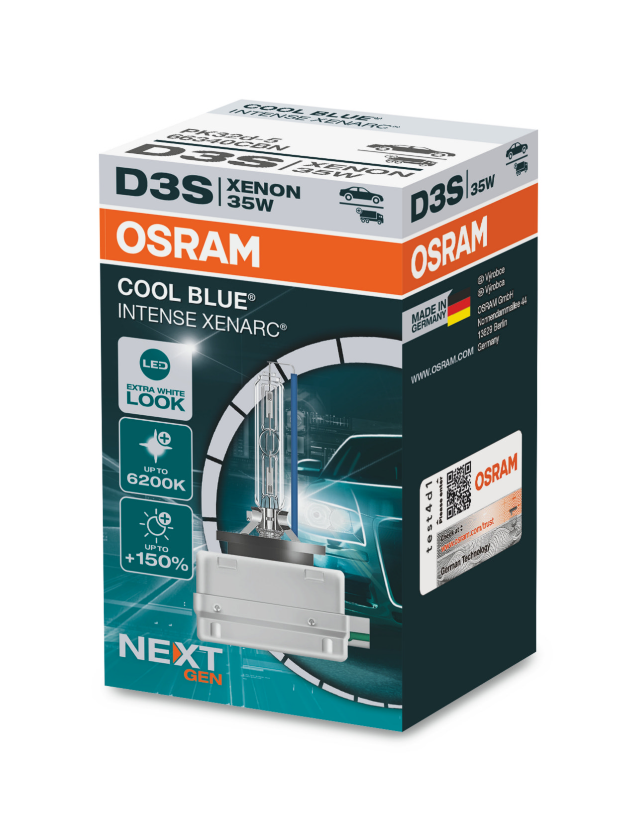 Автолампа ксенонова D3S 42V 35W 6200K PK32D-5 / COOL BLUE INTENSE NEXT GEN - НА 150% OSRAM (66340CBN) osram фото 2