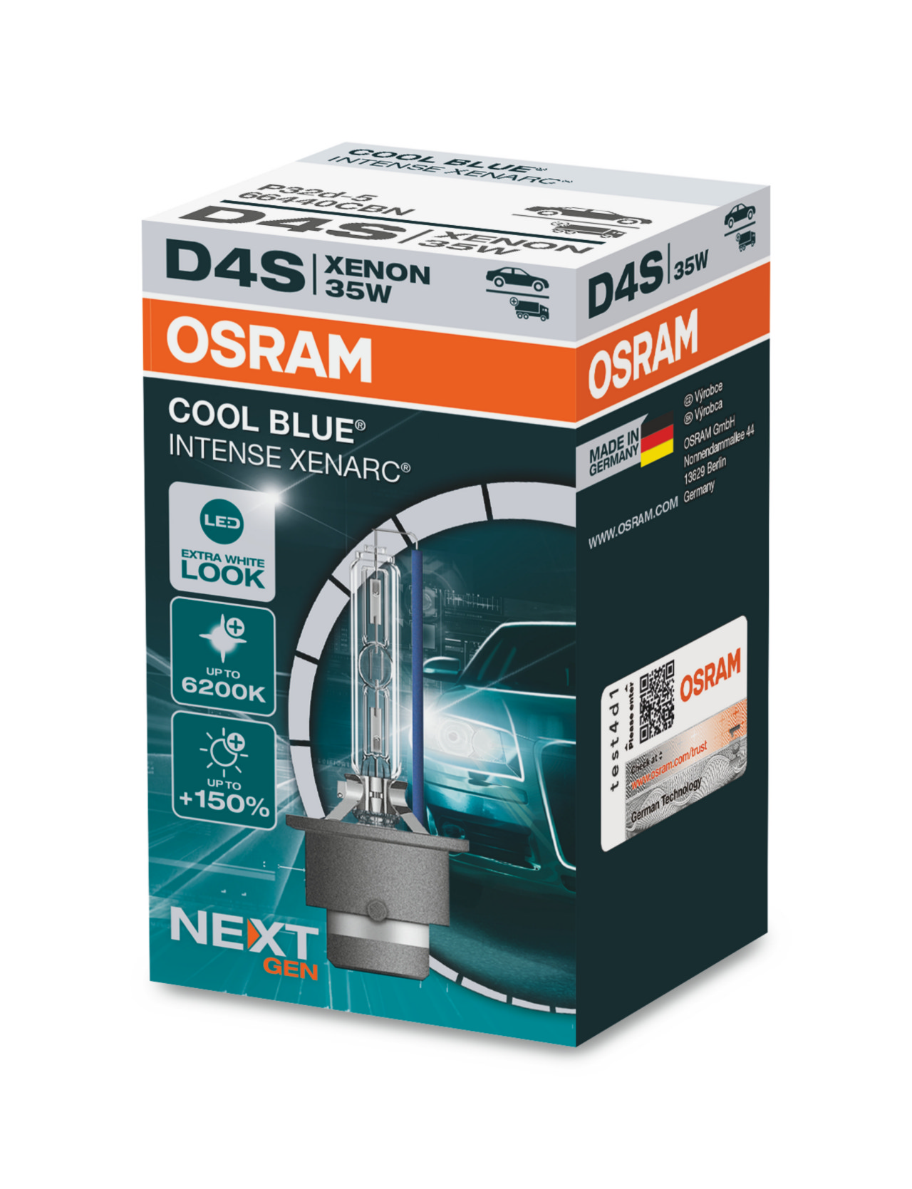 Автолампа ксенонова D4S 42V 35W 6200K P32D-5 / COOL BLUE INTENSE NEXT GEN - НА 150% Б OSRAM (66440CBN) osram фото 2