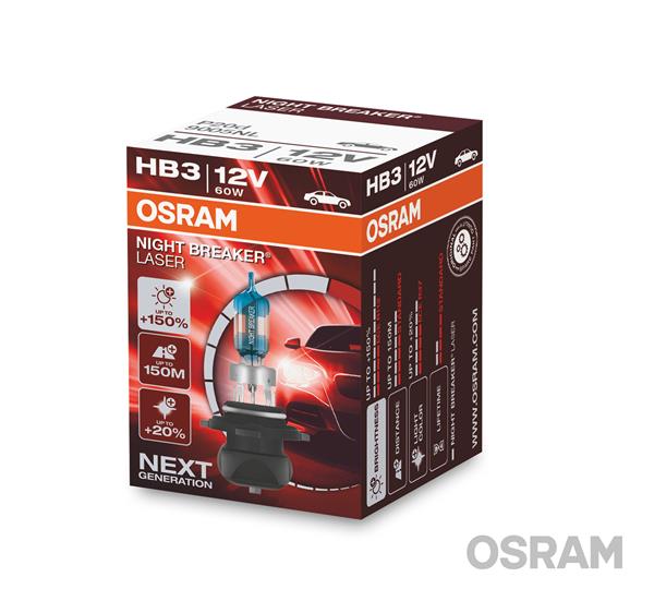 Автолампа галогенова 60W HB3 12V 60W P20D / NIGHT BREAKER® LASER - НА 150% БІЛЬШЕ СВІТЛА Н OSRAM (9005NL) osram фото 2