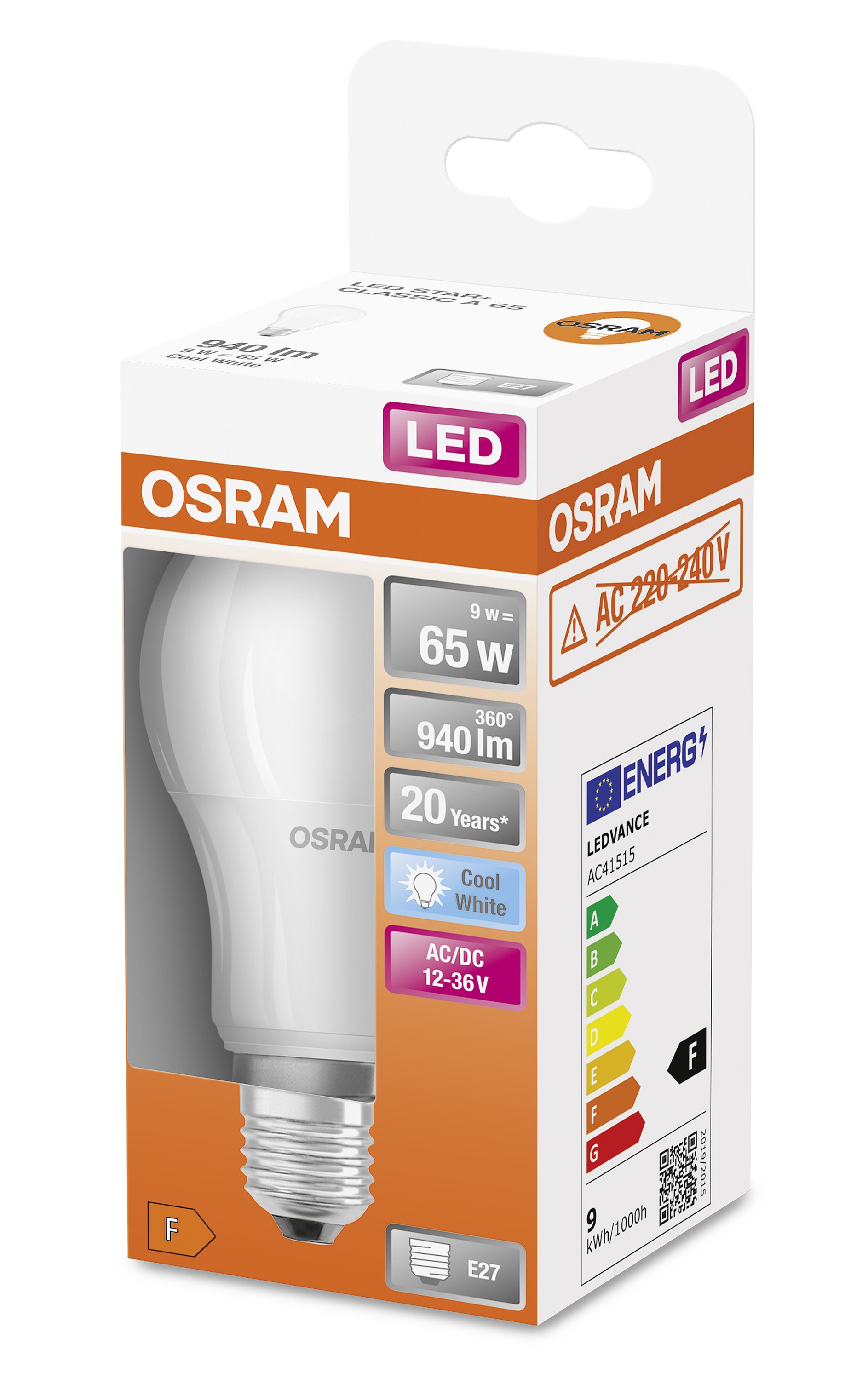 LED лампа побутова (8543709000) E27 LED STAR CLA65 9W/840 4000K 12-36V AC/DC 940 LM A+ D60*118 IP OSRAM (4058075757622) osram фото 2