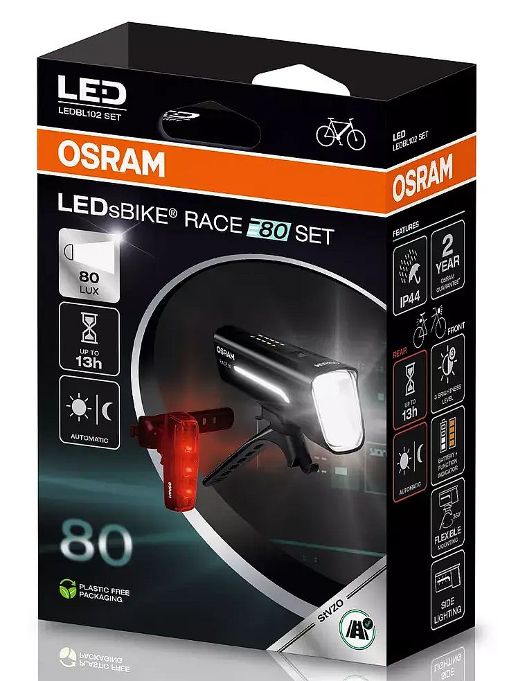 Ліхтар акумуляторний LEDSBIKE® RACE 80 SET / 3.7V 5400K 110LM / COLD WHITE / IP44 / ОС OSRAM (LEDBL102 SET) osram фото 2