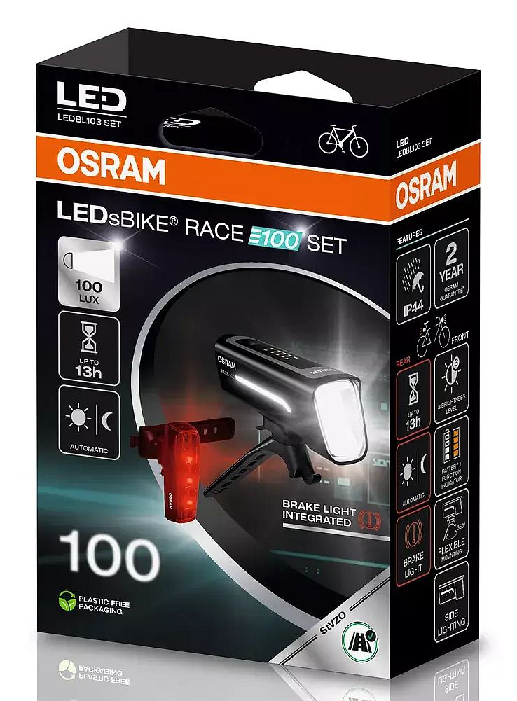 Ліхтар акумуляторний LEDSBIKE® RACE 100 SET / 3.7V 5400K 115LM / COLD WHITE / IP44 / О OSRAM (LEDBL103 SET) osram фото 2