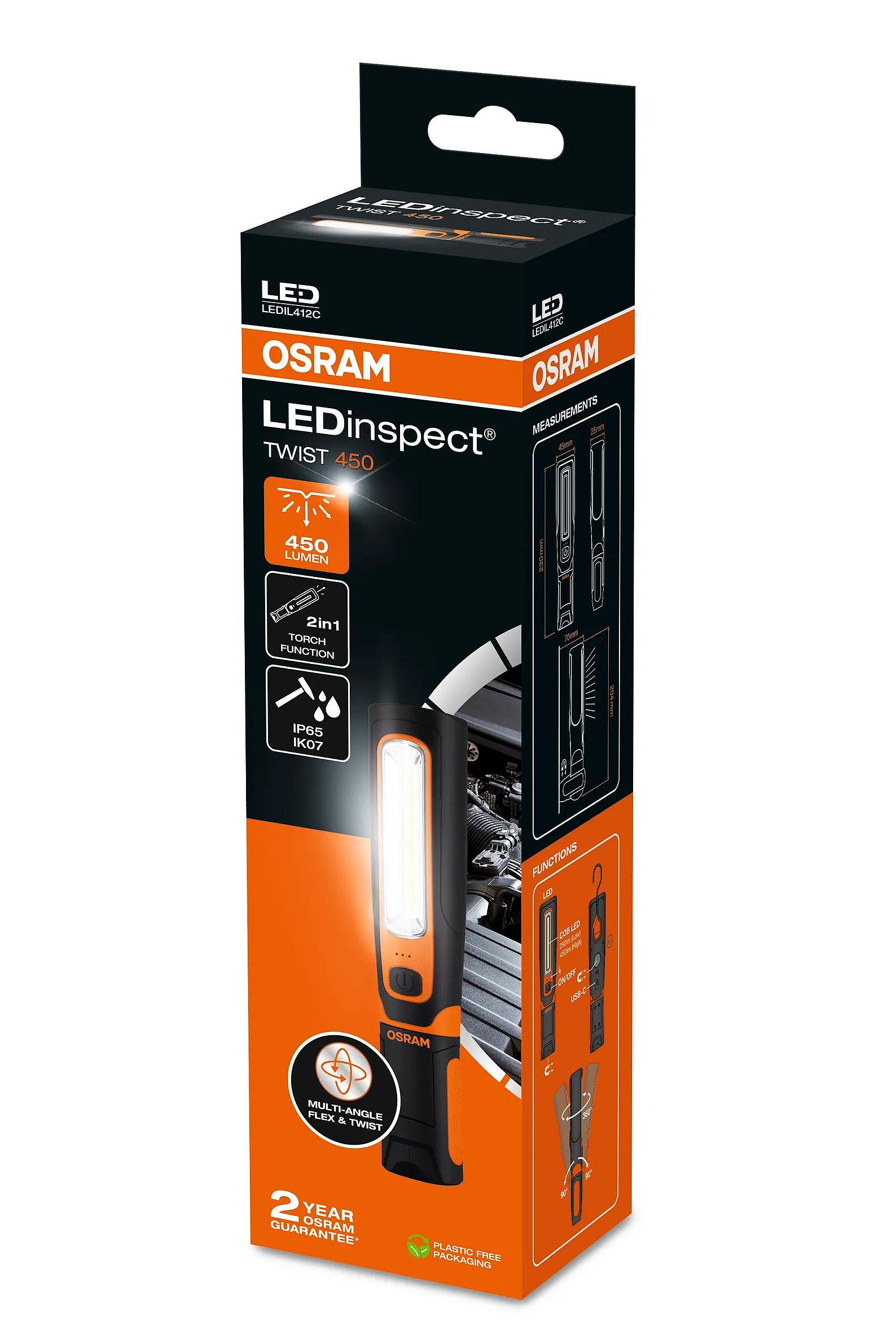 Ліхтар акумуляторний LEDINSPECT® TWIST 450 / LED 5V 6W 6000К 250/450 LM / ЗАХИСТ: IP65 OSRAM (LEDIL412C) osram фото 2