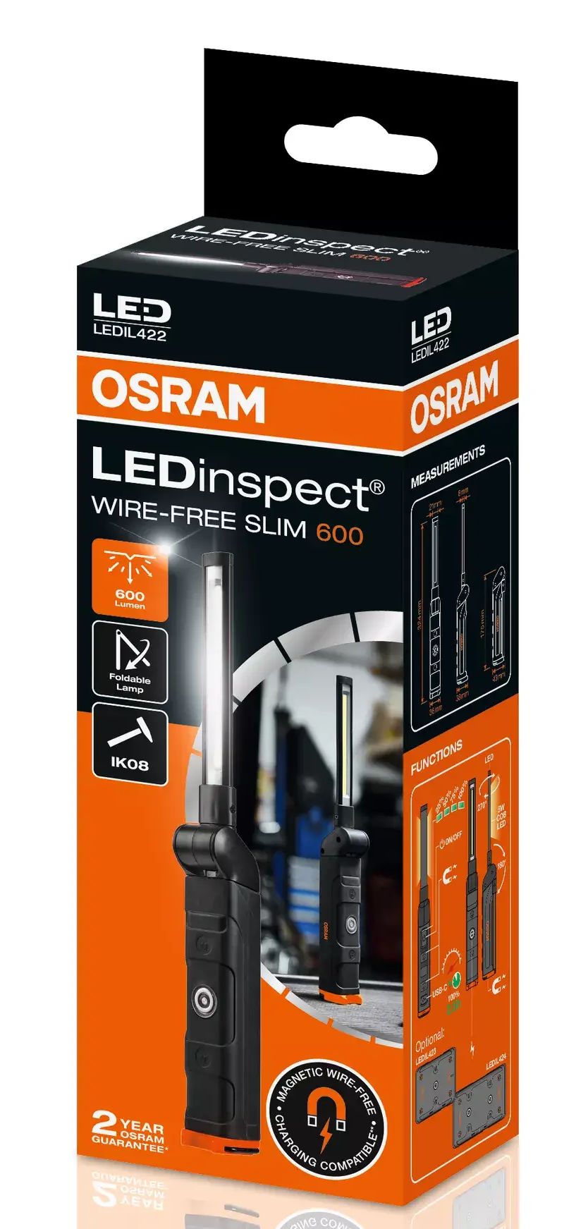 Ліхтар акумуляторний LEDINSPECT® WIRE-FREE SLIM 600 5W / 5700K 600LM / ЗАХИСТ: IK08 + OSRAM (LEDIL422) osram фото 2