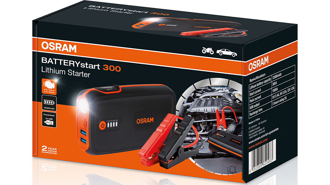 Автономний пусковий пристрій BATTERYSTART OBSL300 ЛІТІЙ-КОБАЛЬТОВА БАТАРЕЯ,СИЛА СТРУМУ ПУСКА П OSRAM osram фото 2