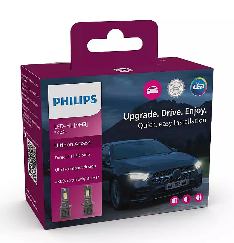 Комплект світлодіодних автоламп H3 LED 12V 13W 6000K PK22S / ULTINON ACCESS 2500 / ХОЛОДНЕ БІЛЕ С PHILIPS (11336U2500CX) Philips фото 2