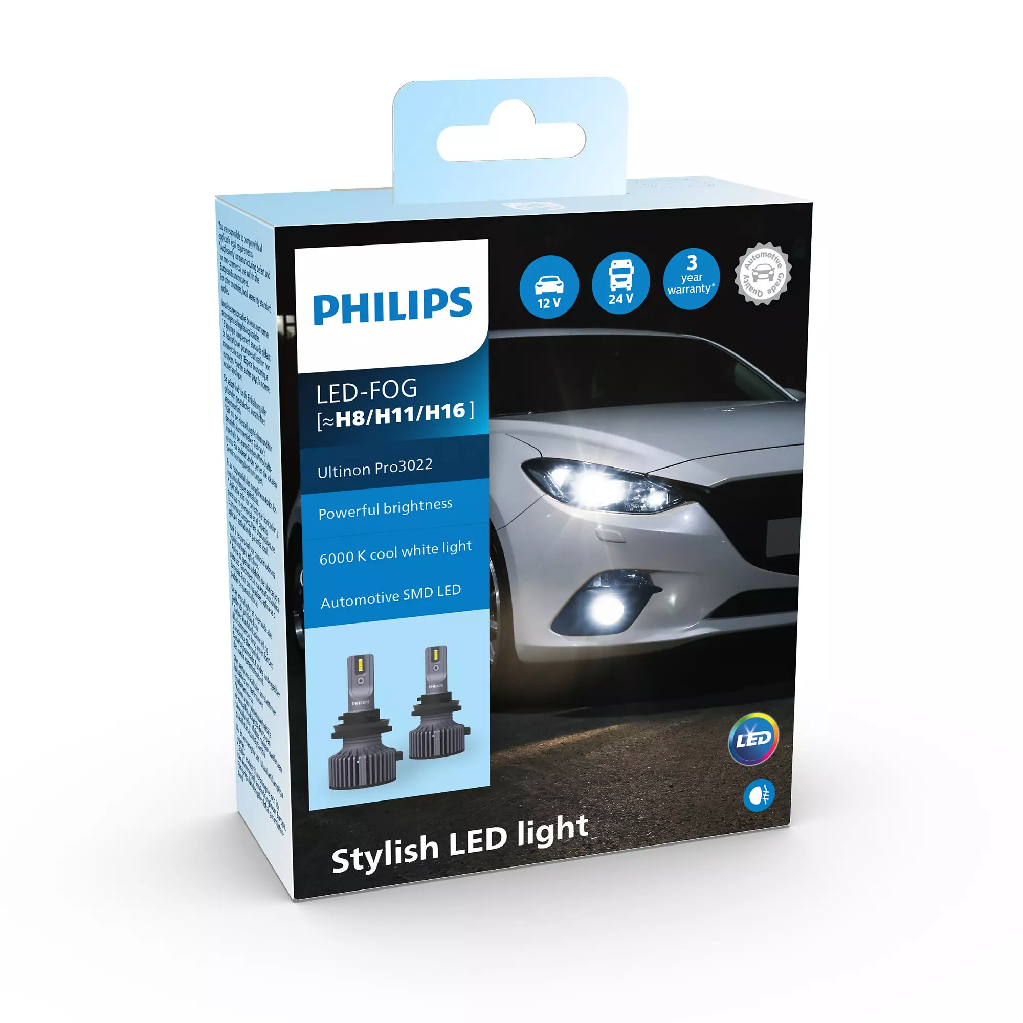 Комплект світлодіодних автоламп H8/H11/H16 LED 12/24V 20W 6000K PGJ19-1/2/3 / ULTINON PRO3022 / Х PHILIPS (11366U3022X2) Philips фото 2