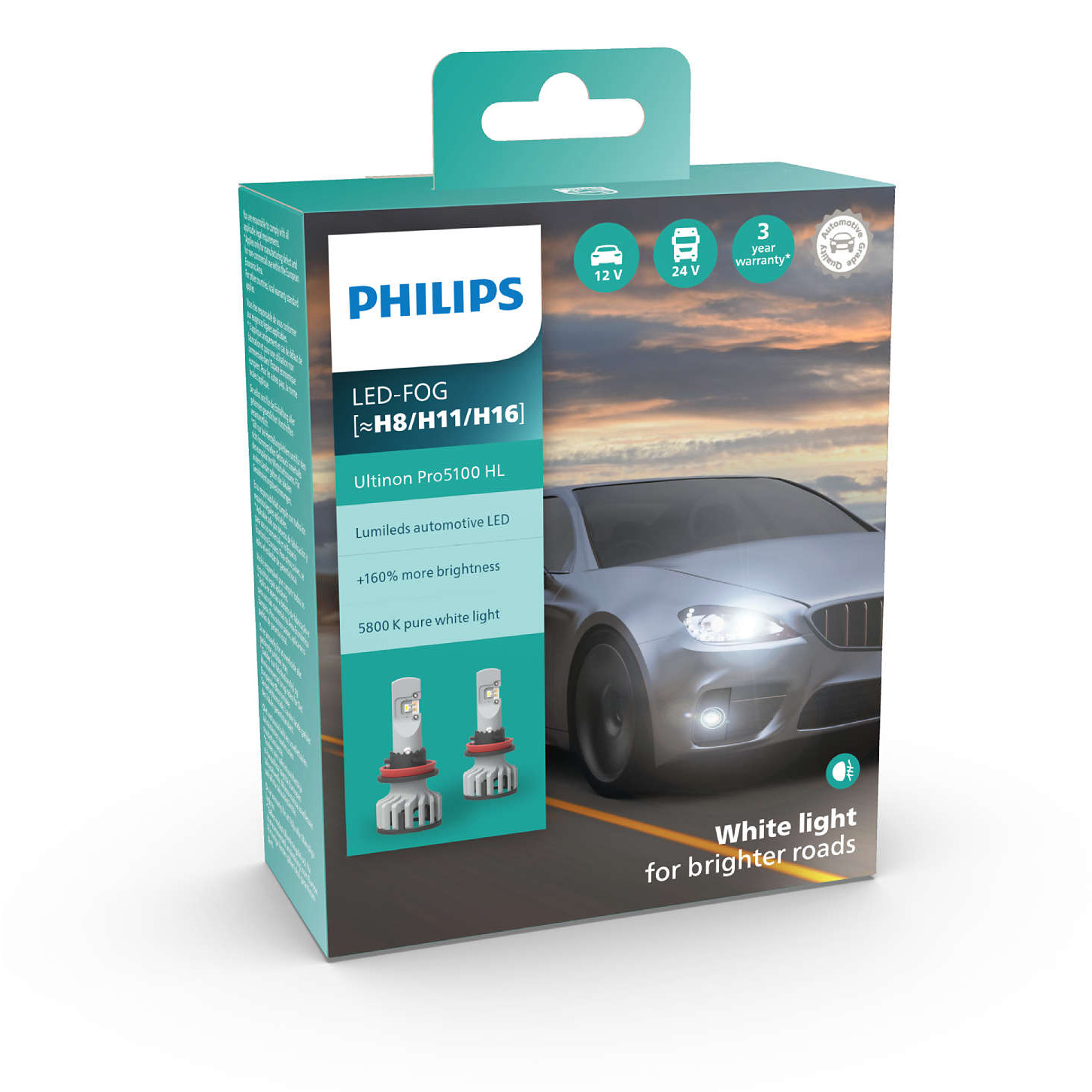 Комплект світлодіодних автоламп H8/H11/H16 LED 12/24V 9W 5800K PGJ19-1/2/3 / LED FOG ULTINON PRO5 PHILIPS (11366U51X2) Philips фото 2