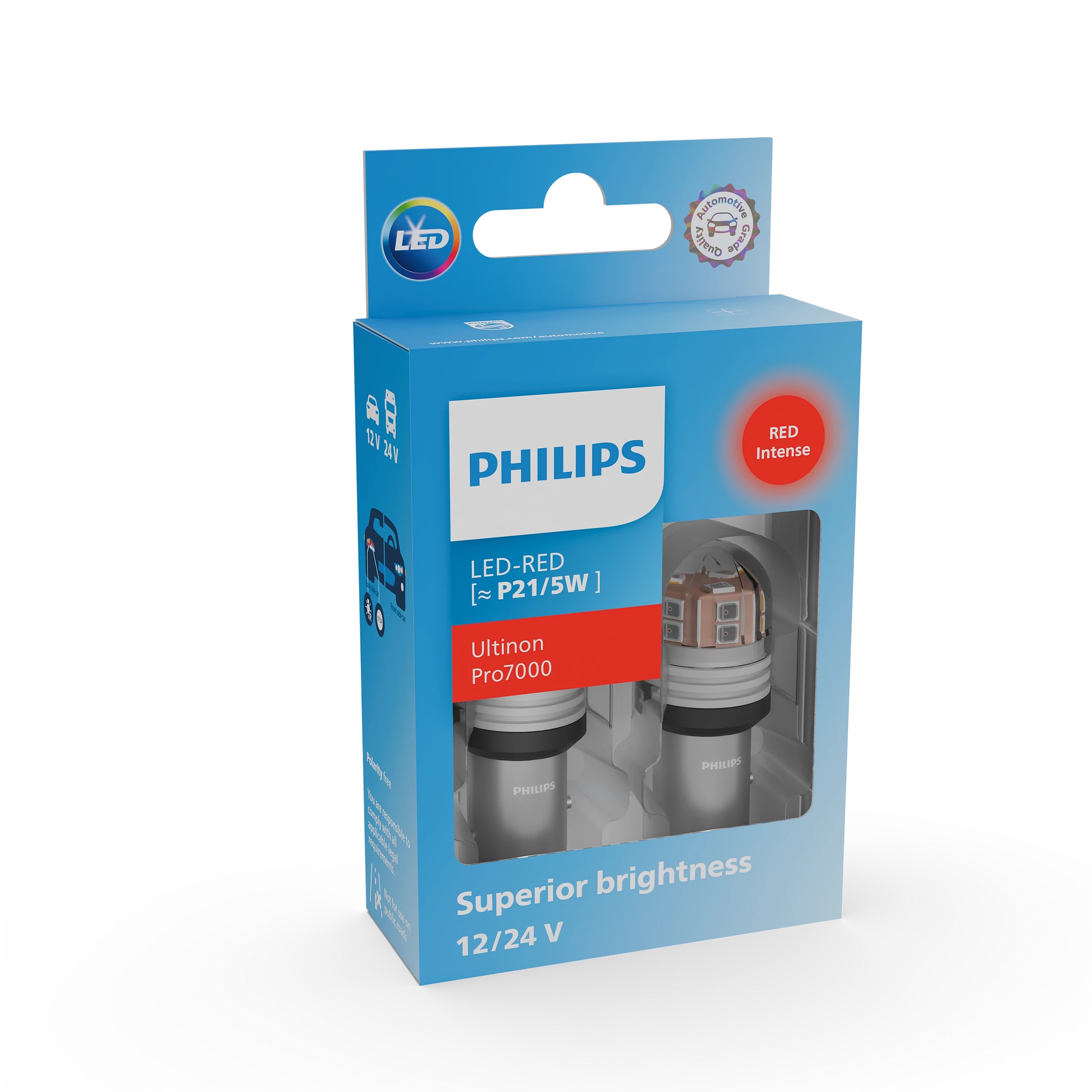 Комплект світлодіодних автоламп P21/5W LED 12/24V 2.6-0.9/3.3-1.5W BAY15D / LED-RED ULTINON PRO70 PHILIPS (11499RU70X2) Philips фото 2
