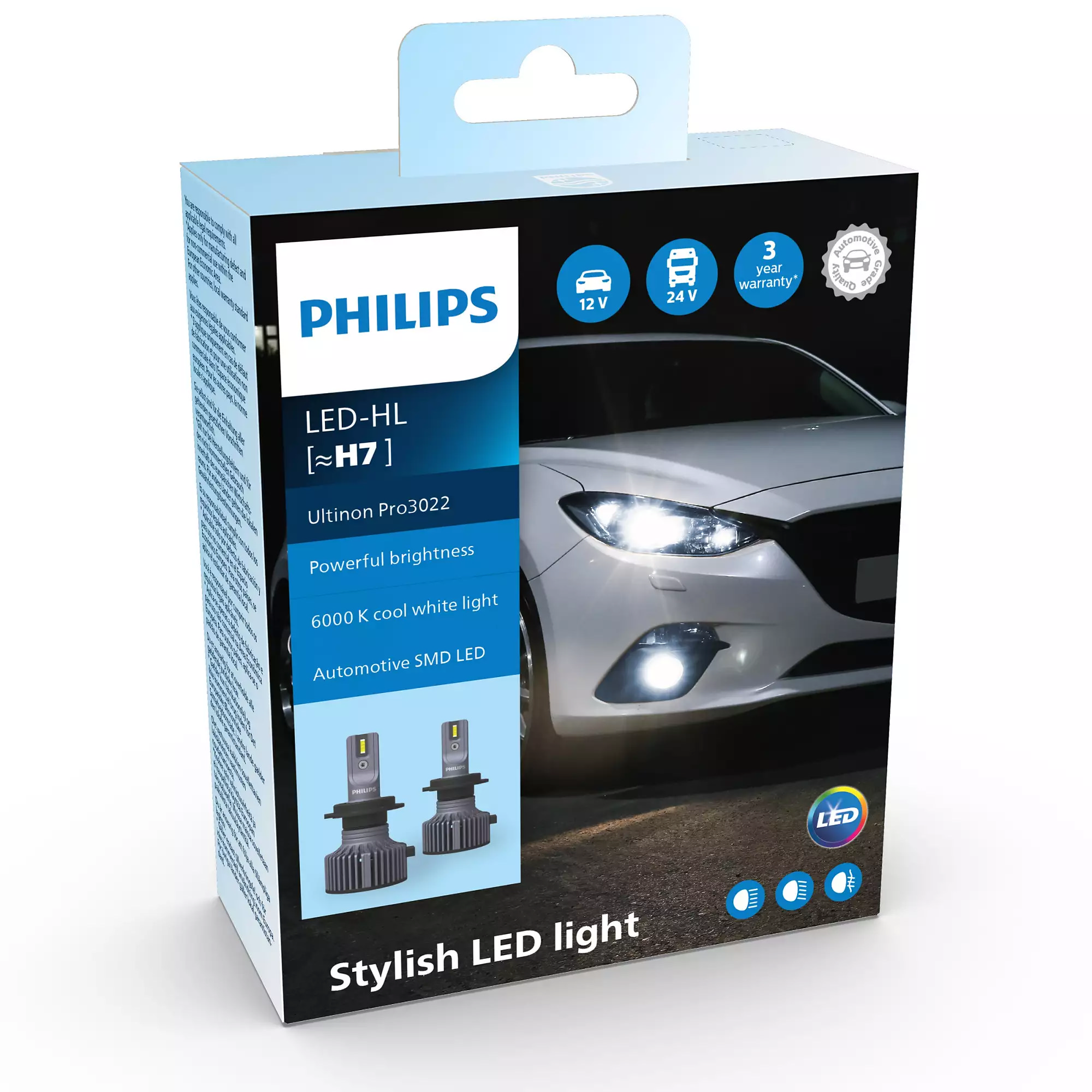 Комплект світлодіодних автоламп H7 LED 12/24V 20W 6000K PX26D / ULTINON PRO3022 / ХОЛОДНЕ БІЛЕ СВ PHILIPS (11972U3022X2) Philips фото 2