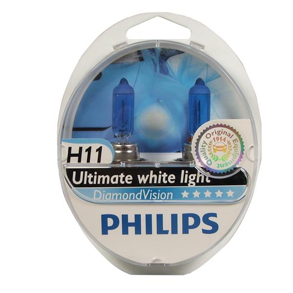 Автолампа галогенова 55W H11 12V 55W PGJ19-2 / DIAMONDVISION - ЯСКРАВЕ БІЛЕ СВІТЛО З БЛАКИ PHILIPS (12362DVS2) Philips фото 2